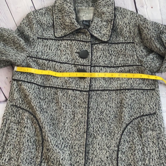 Women Mac  & Jac black and gray tweed three button jacket size large preowned - Picture 13 of 14